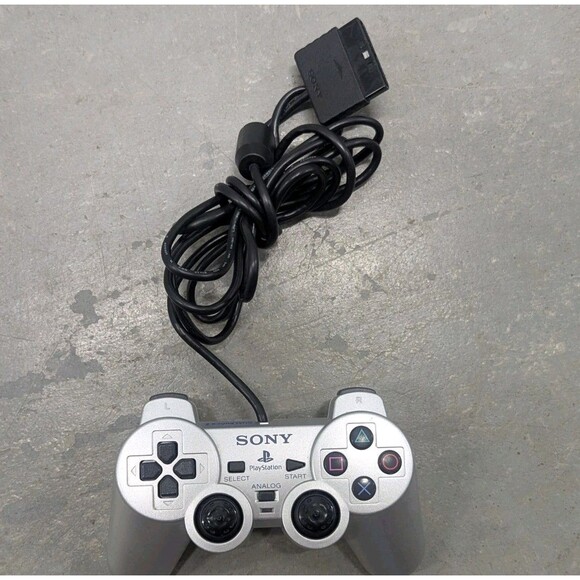 PLAYSTATION 2 PS2 DUALSHOCK 2 CONTROLLER GAMEPAD SCPH-10010 SILVER OEM - Picture 1 of 7